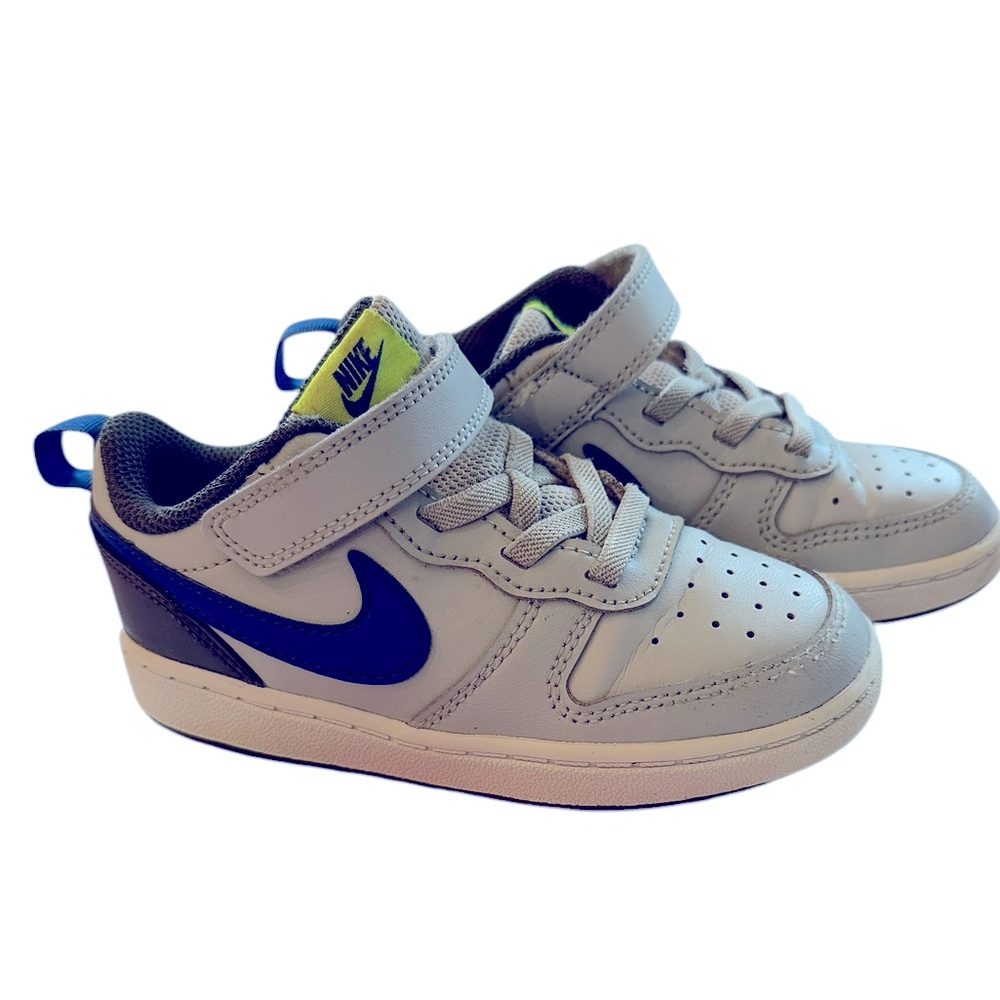 Nike Kids Sneakers Light Gray with Blue Swoosh